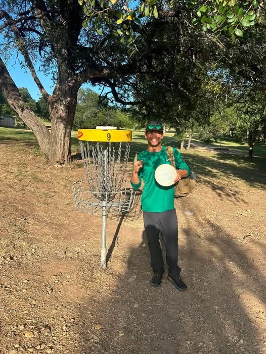 Zane Letts after acing hole 9 at North Park